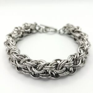 Kinged Vipera Berus Chainmail Bracelet In Stainless Steel